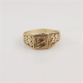 10kt Gold Letter B Ring