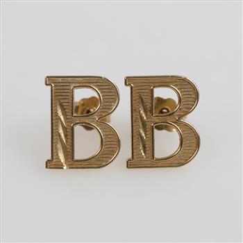 10kt Gold Letter B Stud Earrings
