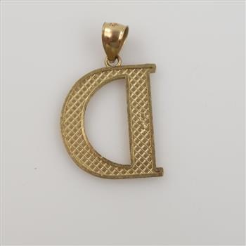 10kt Gold Letter D Pendant