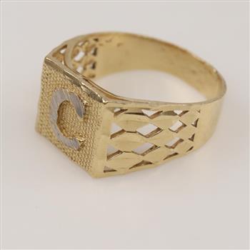 10kt Gold Letter Initial Ring