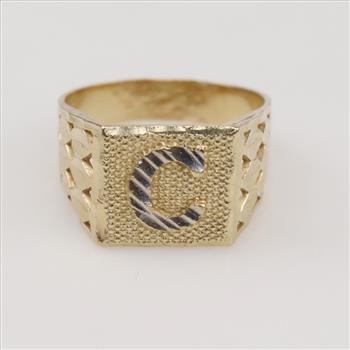 10kt Gold Letter Initial Ring