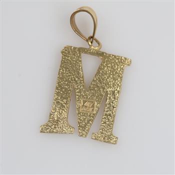 10kt Gold Letter M Pendant