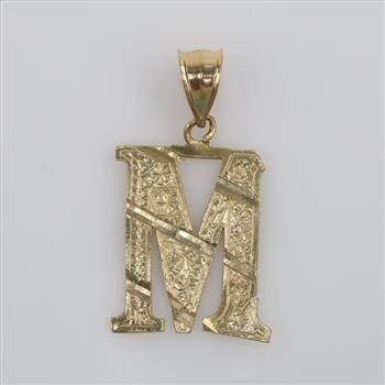 10kt Gold Letter M Pendant