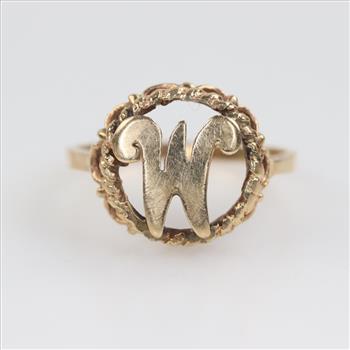 10kt Gold Letter M Ring