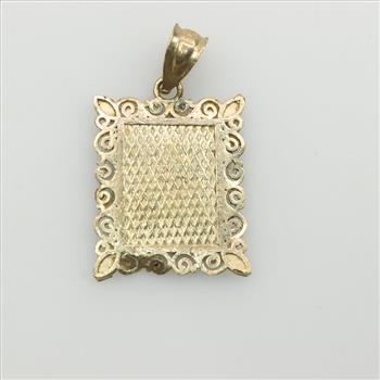 10kt Gold Letter R Rectangle Pendant
