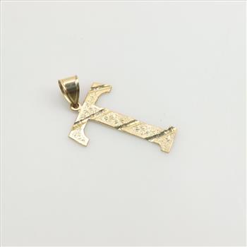 10kt Gold Letter T Pendant