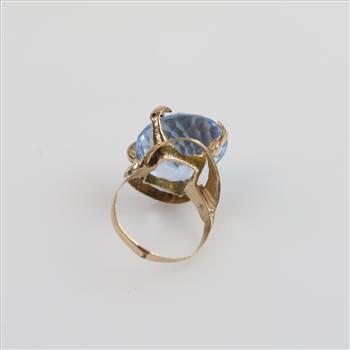 10kt Gold Light Blue Spinel Ring