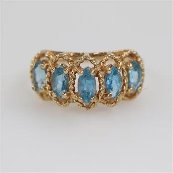 10kt Gold Light Blue Stone Ring