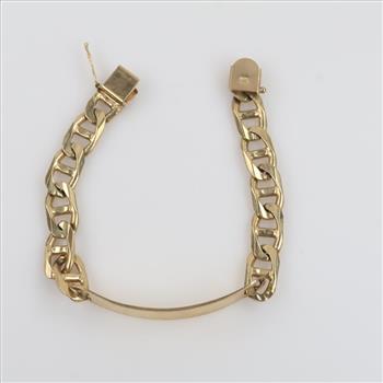 10kt Gold Mariner Chain ID Bracelet