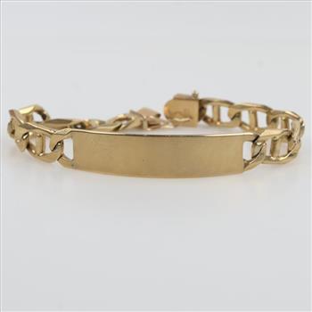 10kt Gold Mariner Chain ID Bracelet