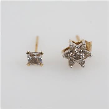 10kt Gold Mismatched Earrings