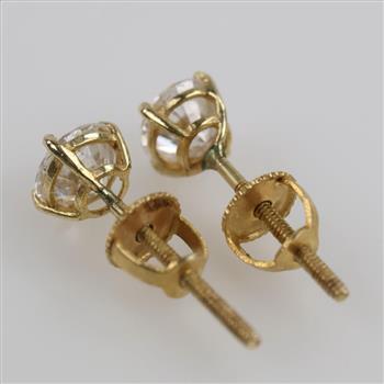 10kt Gold Moissanite Stud Earrings
