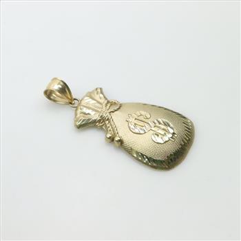 10kt Gold Money Bag Pendant