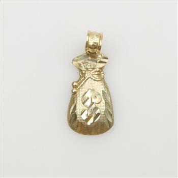 10kt Gold Money Bag Pendant