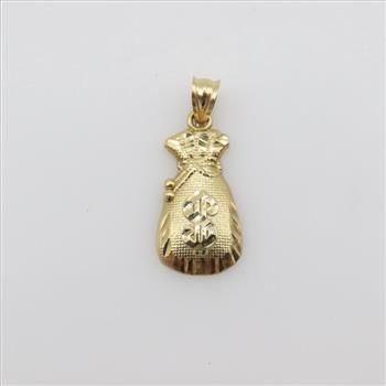10kt Gold Money Bag Pendant
