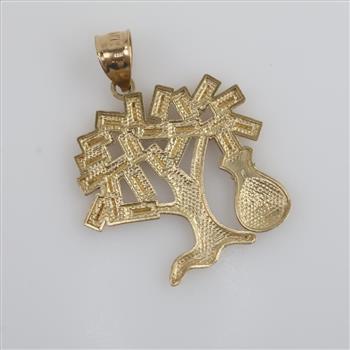 10kt Gold Money Tree Pendant