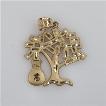 10kt Gold Money Tree Pendant