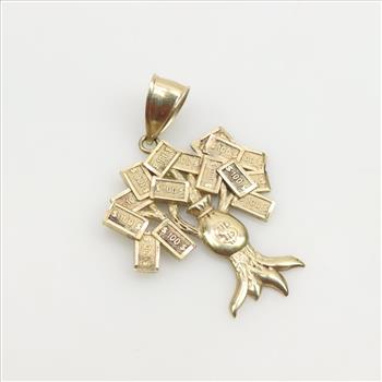 10kt Gold Money Tree Pendant
