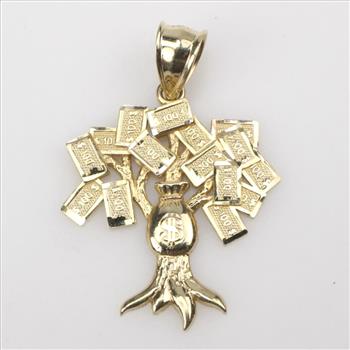 10kt Gold Money Tree Pendant