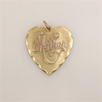 10kt Gold Mother Heart Pendant