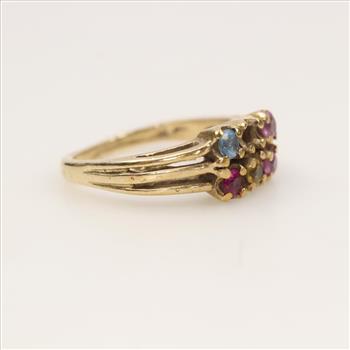 10kt Gold Multi Colored Stone Ring