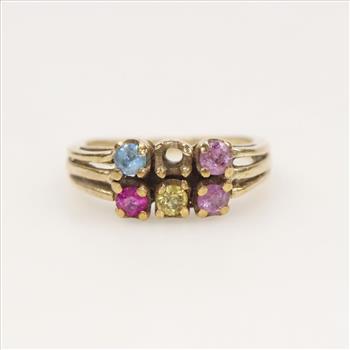 10kt Gold Multi Colored Stone Ring
