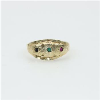 10kt Gold Multicolor Stone Dome Ring