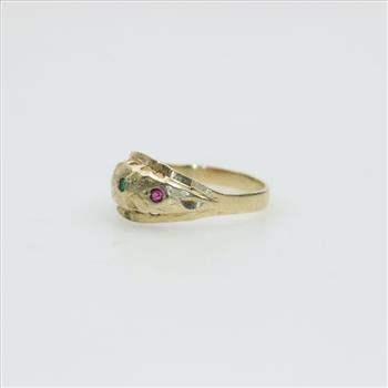 10kt Gold Multicolor Stone Dome Ring