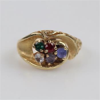 10kt Gold Multi-Color Stone Ring