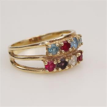 10kt Gold Multicolor Stone Ring