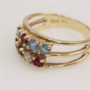 10kt Gold Multicolor Stone Ring