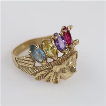 10kt Gold Multi-Color Stone Ring