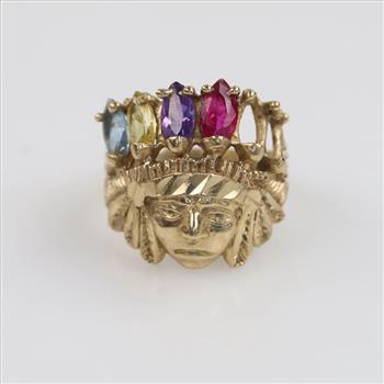 10kt Gold Multi-Color Stone Ring