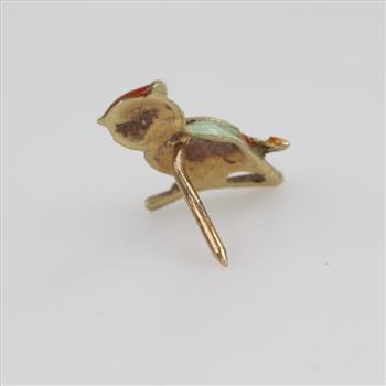 10kt Gold Multi-colored Stone Owl Pin