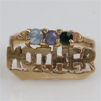 10kt Gold Multi-colored Stone Ring