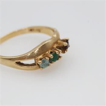 10kt Gold Multi-colored Stone Ring