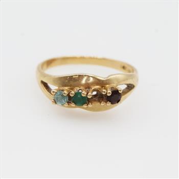10kt Gold Multi-colored Stone Ring