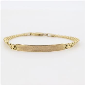 10kt Gold Name Plate Bracelet