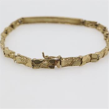 10kt Gold Name Plate Bracelet