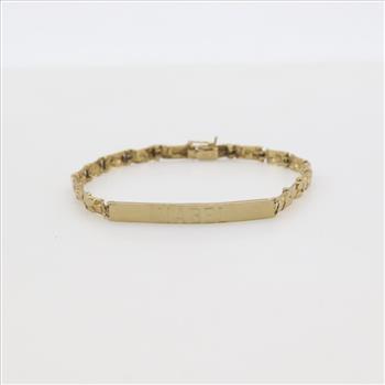 10kt Gold Name Plate Bracelet