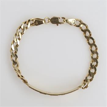10kt Gold Name Plate Bracelet