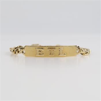 10kt Gold Name Plate Bracelet