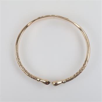 10kt Gold Name Plate Cuff Bracelet