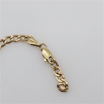 10kt Gold Name Plate Hollow Curb Chain Bracelet