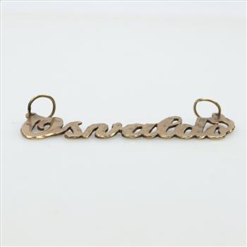 10kt Gold Name Plate Pendant