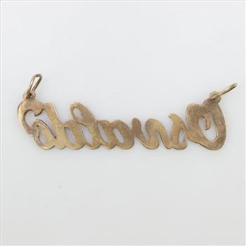 10kt Gold Name Plate Pendant