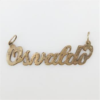 10kt Gold Name Plate Pendant