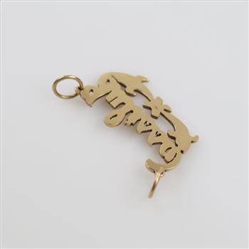 10kt Gold Name Plate Pendant