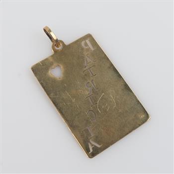 10kt Gold Name Plate Pendant