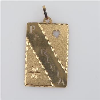 10kt Gold Name Plate Pendant
